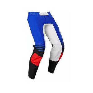 Ensemble de motocross pour homme de haute qualité, manches longues, maillot et pantalon, bleu, blanc, rouge, couleurs contrastées, polyester à séchage rapide, équipement MX pour adulte - Product Image 3