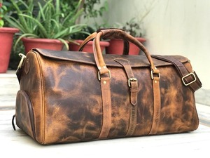 กระเป๋าเดินทางหนังวัวแท้สไตล์เรโทร ขนาดใหญ่ ใส่ของได้เยอะ พกพาสะดวก กระเป๋าถือขึ้นเครื่องบิน ซิปแบบธุรกิจ ทำด้วยมือ - Product Image 2
