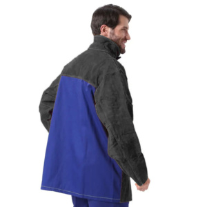 Protective Equipment Safety Logo Design Superior Grade Cowhide Split Leather Welding <b>Jacket</b> Leather Industrial <b>Spark</b> Resistant - Product Image 6