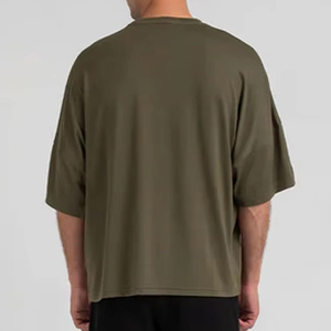 T-shirt long unisexe Qelonto personnalisé avec motif, coupe oversize, 220 g/m², 100 % coton épais, écologique, décontracté, vierge à imprimer, pour hommes et femmes - Product Image 4