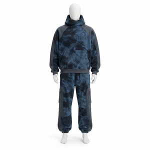 Mens <b>Tie</b> <b>Dye</b> Cargo Tracksuit Set Hooded <b>Sweatshirt</b> Pocket Pants Custom Streetwear Sportswear Matching Outfit Fashion - Product Image 3