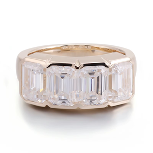 Fine Jewelry 14K Solid Gold <b>Ring</b> Inlay with <b>Emerald</b> Cut Lab Diamond Engagement <b>Ring</b> Wedding <b>Ring</b> or Anniversary Gift for Women - Product Image 2