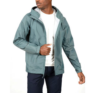 <b>Men's</b> Solid Casual Winter Hooded Waterproof Breathable Windproof Zipper <b>Rain</b> Jacket Lightweight Outdoor Weather <b>Coat</b> - Product Image 2