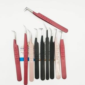 Pince à épiler incurvée en acier inoxydable durable pour extensions de cils avec logo personnalisé - Product Image 3