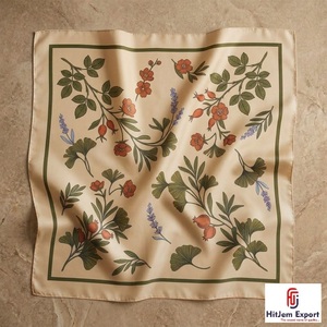Écharpe en soie de luxe imprimée sur mesure pour femme, foulard carré léger, fabricant OEM, produits textiles personnalisés Chypre, mode - Product Image 4