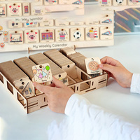 Tableau de tâches quotidiennes en bois pour enfants : liste de routines intelligentes