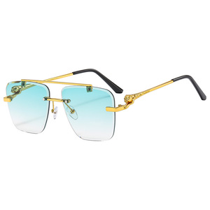 Gafas de Sol Cheetah 2024 con Marco Doble Sin Montura, Protección UV400, Color Blanco y Azul, para Vacaciones al Aire Libre, Unisex de Alta Calidad - Product Image 3