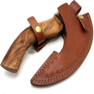 Hache à pizza Burraq artisanale en acier au carbone, manche en bois de rose, étui en cuir, DIY, industrielle, 11 pouces, pour l'extérieur, cadeau pour la fête des pères - Product Image 2