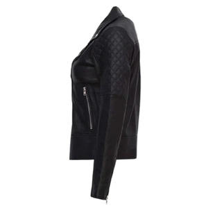 <b>Women</b> Luxury Genuine <b>Leather</b> <b>Jacket</b> Elegant Fashion Outerwear Modern Biker Style Premium Construction Custom Logo Wholesale - Product Image 2
