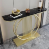Mesa Consola Circular de Metal Moderna y Lujosa en Dorado para Sala de Estar y Uso en Hoteles - Product Image 4