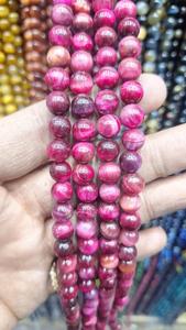 Cuentas de Ojo de Tigre Teñidas Naturalmente al por Mayor |   Cuentas Redondas de Piedras Preciosas de 6 mm, 8 mm y 10 mm |   Cuentas de Piedras Curativas Coloridas al por Mayor para Joyería - Product Image 4