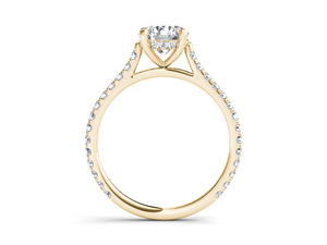 Anillo Solitario Aries Jewel con Diamante Cultivado en Laboratorio de 1 Quilate, Oro Sólido de 14K, Corte Brillante Redondo, para Uso Diario, Boda, Estilo Clásico - Product Image 2