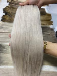Vente en gros de cheveux humains vietnamiens de qualité supérieure en argent en vrac 100g extensions de cheveux de luxe approvisionnement direct d'usine prêt à expédier disponible - Product Image 2