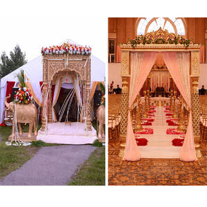 Mandap Dorado para Bodas del Sur de Asia, Exclusivo de Sídney, Portátil, de Fibra de Vidrio, con Puerta Tallada, para la Mejor Boda Hindú en Australia - Product Image 1