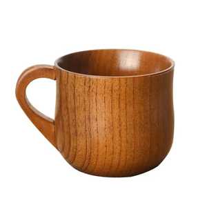Tasse à soupe minimaliste à large ouverture en bois naturel, style japonais, tasse à café en bois clair, bol à céréales écologique - Product Image 4