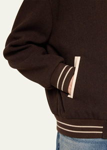 Custom <b>Men</b> Varsity <b>Jacket</b> Letterman <b>Baseball</b> <b>Jacket</b> Wool Body Leather Sleeves Embroidery Private Label OEM ODM Factory Supply - Product Image 2