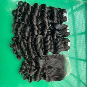 CDYAHIRVN I Tips Deep Wave Curl Human Hair <b>Extensions</b> 100% Vietnamese Raw Hair Keratin Stick Tip <b>Curly</b> Hair <b>Extensions</b> - Product Image 1