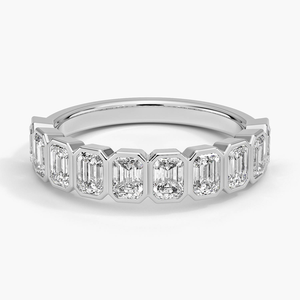 Emerald Cut Diamond Eternity Band <b>Ring</b> Minimalist Wedding Band Stackable Anniversary <b>Ring</b> Fine Jewelry Gift - Product Image 1