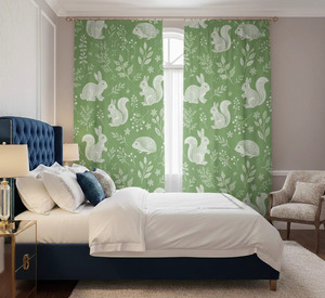Modern Woodland Animal Dense Floral Window <b>Curtains</b> 70% <b>Light</b> Blocking Decorative Drapes for Living Room Bedroom Office Hotel - Product Image 4