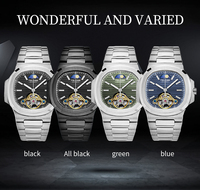 Montre automatique de luxe TEVISE T01C pour homme, design tourbillon, squelette mécanique, acier inoxydable, montre de ville, OEM ODM