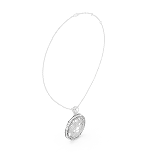 14K White Gold Lab Grown Diamond Luxury Diamond World <b>Map</b> Pendant Necklace in White Gold The World Is Your Globe Design - Product Image 3