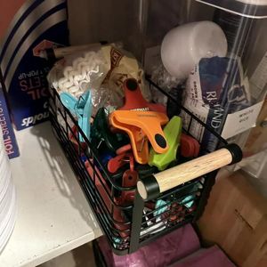 Cestino Rettangolare in Filo Metallico con Manici in Legno Naturale Colore Nero - Product Image 3