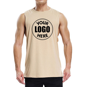 เสื้อกล้ามรัดรูปผู้ชายแบบขายส่ง คัตเอาท์ลึก แขนกุด สีขาว สำหรับออกกำลังกาย ฟิตเนส เวทเทรนนิ่ง - Product Image 4