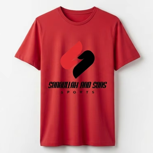 T-shirt en coton pour homme, col rond, manches courtes, décontracté, rouge, respirant, été, personnalisable avec logo, vente en gros - Product Image 1