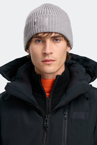 Gorro de punto gris con dobladillo ribeteado, gorro cálido de invierno, gorro informal unisex - Product Image 3