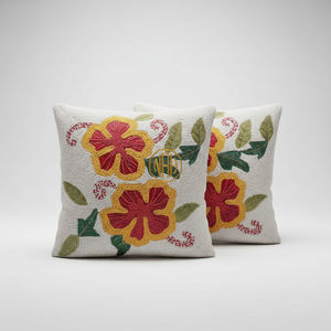 Housse de coussin brodée à la main avec perles, taie d'oreiller décorative en tissu polyester, fermeture éclair moderne, pour canapé et salon - Product Image 6