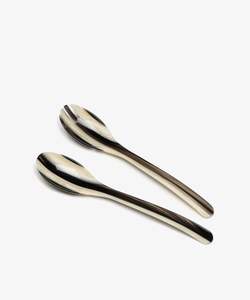Juego de 2 servidores de ensalada de cuerno de moda, cucharas de cuerno hechas a mano con cuerno natural de búfalo a un precio asequible - Product Image 6