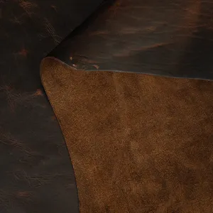 Authentic Quality Pull Up Plain Cowhide Leather For Making Footwear Handbags Backpacks Wallets Custom Leather Accessories Hide - Product Image 2