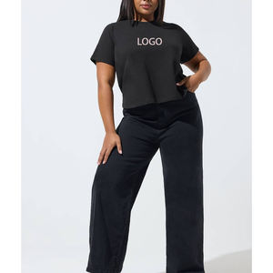 Camisetas de Moda Diaria al por Mayor, Estilo Urbano, Corte Cuadrado, Manga Corta, Estampado Gráfico en Relieve 3D, Tallas Grandes para Mujer - Product Image 1