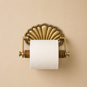 Luxury Brass Toilet <b>Paper</b> Holder with <b>Wooden</b> Bar <b>Wall</b> Mounted Vintage Tissue Roll Holder Decorative Bathroom Hardware Accessory - Product Image 1