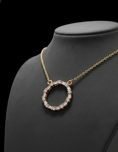 Collier pendentif en argent sterling 925 de luxe avec diamants, plaqué or rose, bijoux fins, anniversaire, mariage, occasions élégantes - Product Image 4