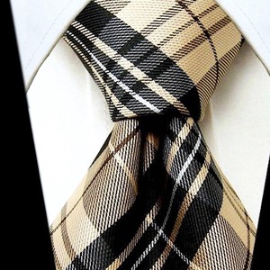 Corbata Clásica a Cuadros para Hombre, 100% Poliéster, Uso Diario, Accesorio Formal - Product Image 4