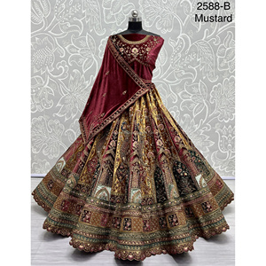 Fabzone Indian Bridal Velvet Collections Vestidos de novia con Zarkhan Work para novias - Product Image 5