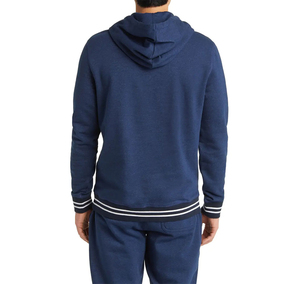 Sudadera con Capucha Azul Marino para Hombre, de Algodón French Terry, Informal, para Otoño, con Bolsillo y Ribete a Rayas, Sudaderas con Capucha y Sudaderas BRG para Hombre - Product Image 4