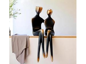 Figura Romántica de Pareja en Negro y Dorado, Ideal para Decoración de Estantes, Elegante Adorno de Amor para Interiores del Hogar y Regalos Originales - Product Image 5