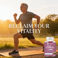 Gummies véganes NAD Resvératrol de qualité alimentaire en gros (OEM/ODM) – 1500 unités par portion – Antioxydant qui soutient la santé cellulaire