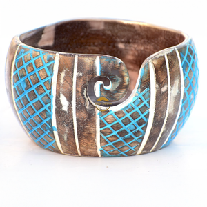 Cuenco de Hilo de Madera Estilo Antiguo, de Teca Pulida Jali, con Decoración Tallada Ovalada, Soporte para Regalos, Hogar, Cocina, Animal, de AYAANS - Product Image 6