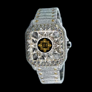 Reloj de Lujo Premium con Diamantes Moissanite, Acero Inoxidable, Esfera Analógica, Diseño Moderno, Brillo Radiante, Resistente, Premium India - Product Image 1