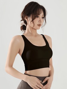 Criss <b>Cross</b> Backless Sports Bra Longline Workout Crop <b>Top</b> High Stretch Moisture Wicking Fitness Athletic Training Bra - Product Image 5