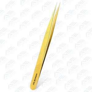 Pinces à cils jaunes professionnelles pour extensions de cils, avec options de logo personnalisé, outil de précision, prix de gros - Product Image 5