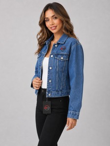Chaleco Vaquero de Corte Holgado para Mujer, Azul Vintage, Sin Mangas, con Botones al Frente, Chaqueta de Mezclilla con Tela de Algodón Resistente y Diseño Elegante - Product Image 3