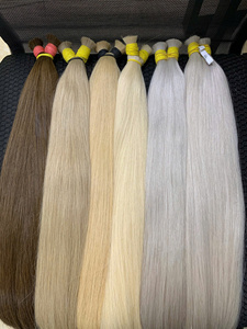 Virgin European Hair Extensions <b>Bleached</b> Straight Double Drawn Single Donor Bulk Hair 100% Human Hair All Colors Suitable - Product Image 4