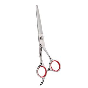 Ciseaux professionnels à effiler les cheveux en acier inoxydable, pour droitiers, manche moyen, accents rouges, lame tranchante, haute qualité Morje - Product Image 1