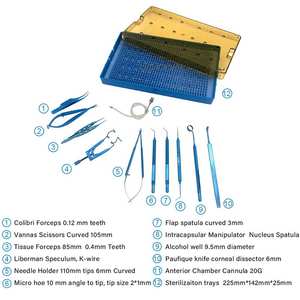 Juego de instrumentos quirúrgicos oftálmicos Lasek Lasik, pinzas, portaagujas, espátula, kit de microcirugía ocular de acero inoxidable - Product Image 6