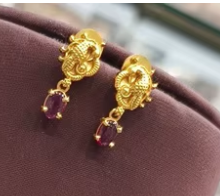 Collier Temple en plaqué or de meilleure qualité avec boucles d'oreilles Collection de mariage pour femmes - Product Image 2