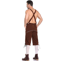 Traje de Oktoberfest Premium Plus Size Transpirable de Una Sola Pieza para Hombre, Trajes de Cuero Lederhosen Bávaros Clásicos, Diseño Rústico